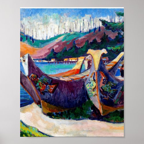  Emily Carr Painting Native Canadian War Canoes Poster