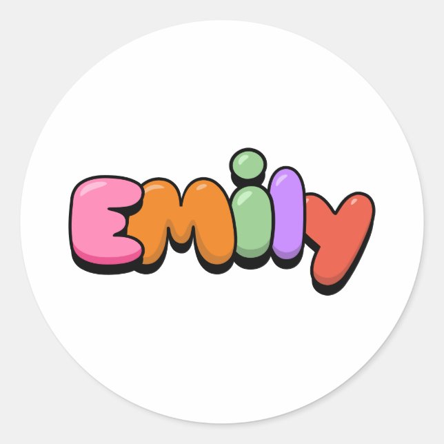 Emily Classic Round Sticker (Front)