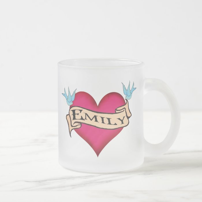 Emily   Custom Heart Tattoo T shirts & Gifts Coffee Mug