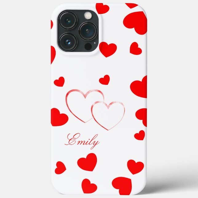 Emily - Cute Hearts - beautiful cute iPhone cover (Back)