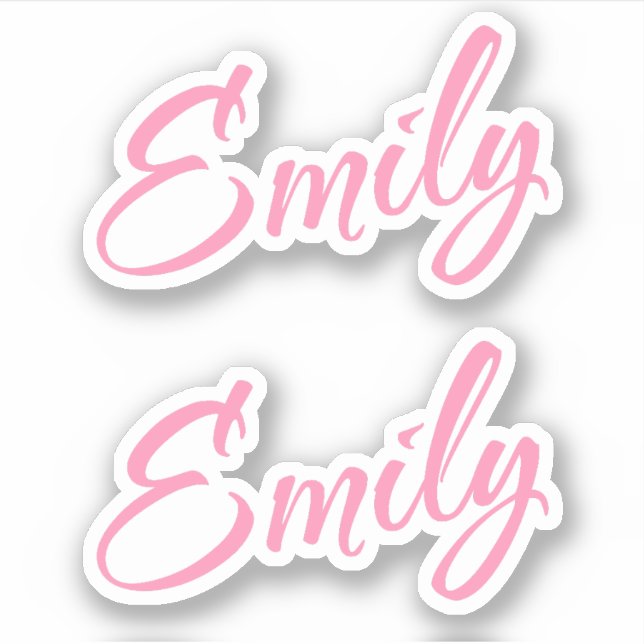 Emily Decorative Name in Pink x2 Sticker (Front)