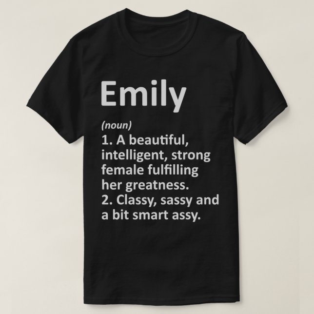 EMILY Definition Personalized Name Funny Christmas T-Shirt (Design Front)
