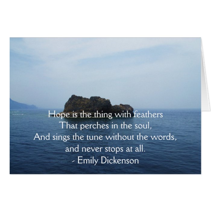 Emily Dickenson Inspirational  QUOTE for Healing Greeting Cards