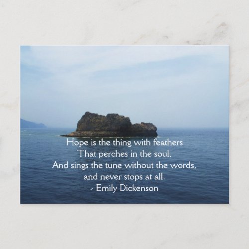 Emily Dickenson Inspirational  QUOTE for Healing Postcard