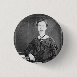 Emily Dickinson Black & White Portrait Pinback Button