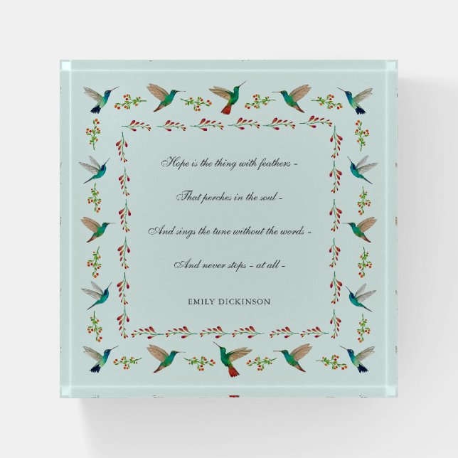 Emily Dickinson Hope Paperweight (Front)