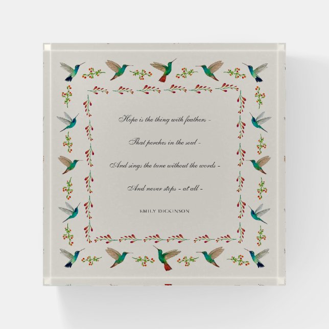 Emily Dickinson Hope Paperweight (Front)