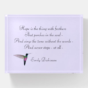 Emily Dickinson "Hope" Paperweight