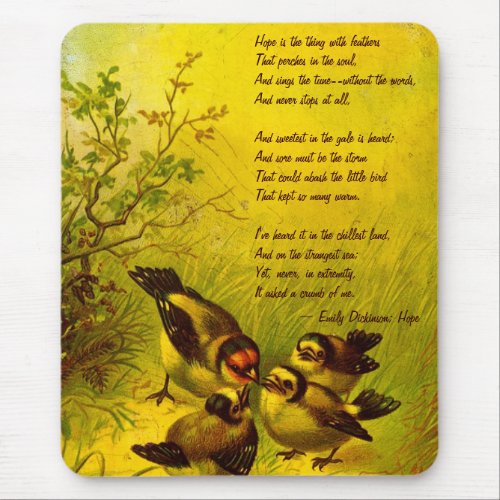 Emily Dickinson Hope Poem Mouse Pad