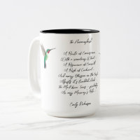 Emily Dickinson Hummingbird Two-Tone Coffee Mug
