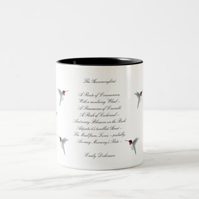 Emily Dickinson Hummingbird Two-Tone Coffee Mug (Center)