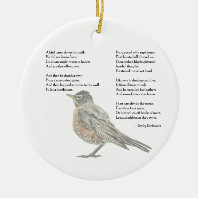 Emily Dickinson "In the Garden" Poem Ceramic Ornament (Front)