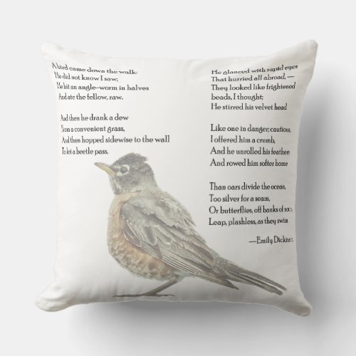 Emily Dickinson In the Garden Poem Pillow
