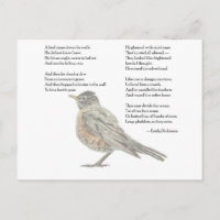 Emily Dickinson "In the Garden" Poem Postcard