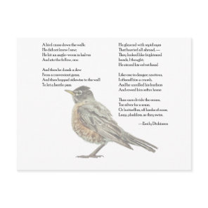 Emily Dickinson "In the Garden" Poem Postcard