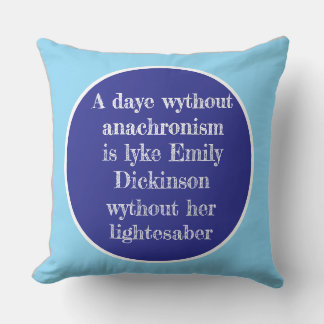 "Emily Dickinson Lightsaber" throw pillow