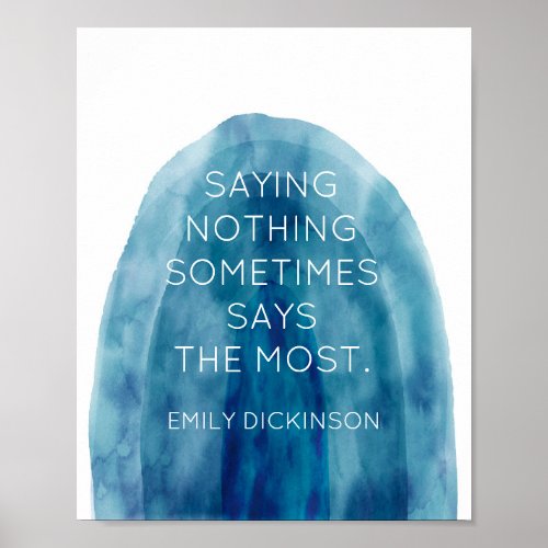 Emily Dickinson Literary Quote Blue Watercolor Art Poster