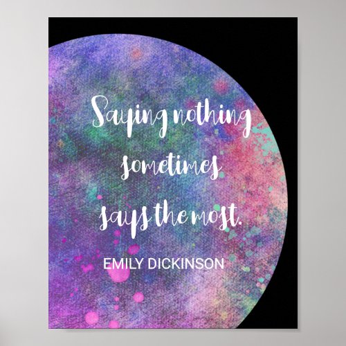 Emily Dickinson Literary Quote Purple Watercolor   Poster