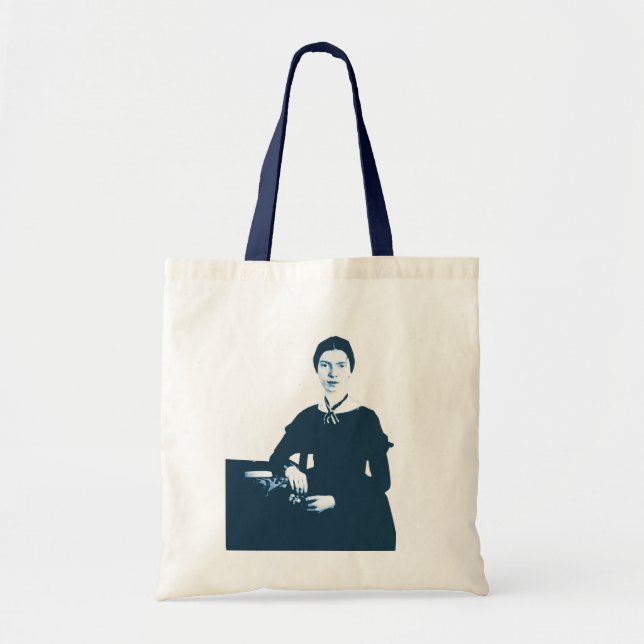 Emily Dickinson Navy Blue Photo Tote Bag (Front)