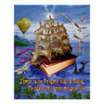 Emily Dickinson No Frigate Poem Library Book Ocean Poster at Zazzle