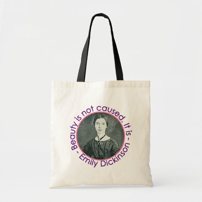 Emily Dickinson Portrait With Quote Tote Bag (Front)