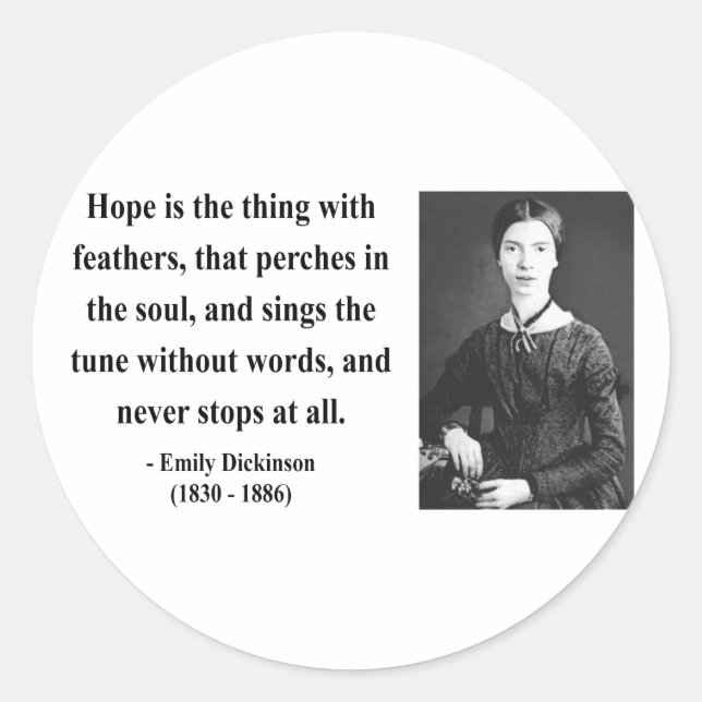Emily Dickinson Quote 1b Classic Round Sticker (Front)