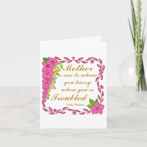 Emily Dickinson quote about Mother  Note Card