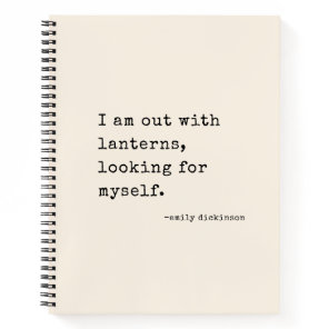 Emily Dickinson Quote Retro Typewriter Minimalist Notebook