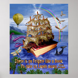 Emily Dickinson Quote There is No Frigate Book Sea Poster