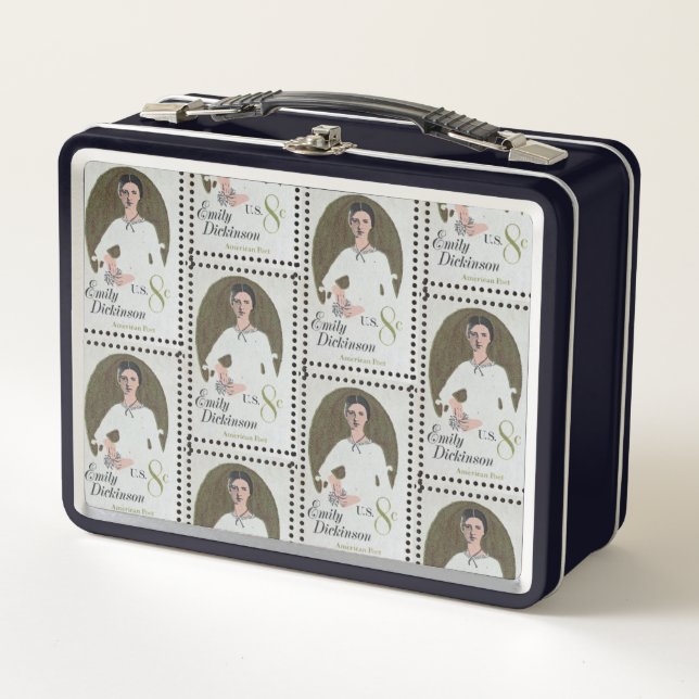 Emily Dickinson stamp Metal Lunch Box (Front)