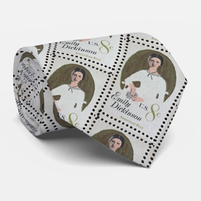 Emily Dickinson stamp Neck Tie (Rolled)