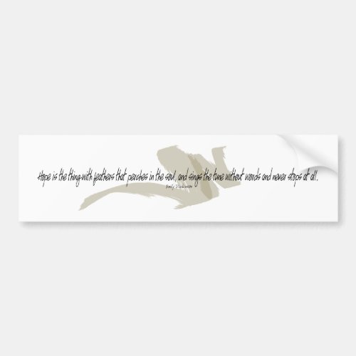 Emily Dickinson The Thing With Feathers Quote Bumper Sticker