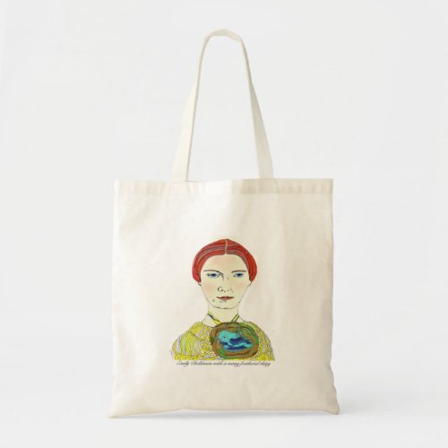 Emily Dickinson with a Many Feathered Thing Tote Bag