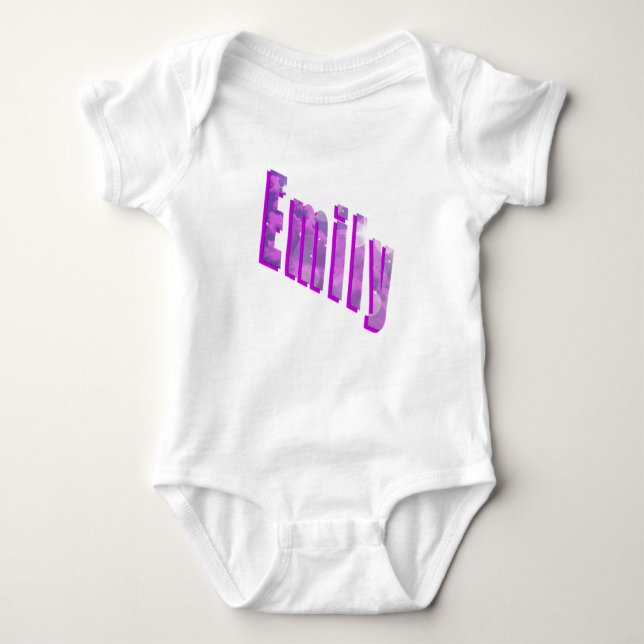 Emily Dimensional Logo, Baby Bodysuit (Front)