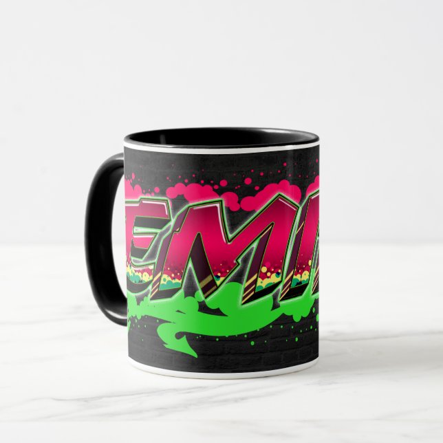 Emily First Name Name Graffiti red green Tasse Mug (Front Left)