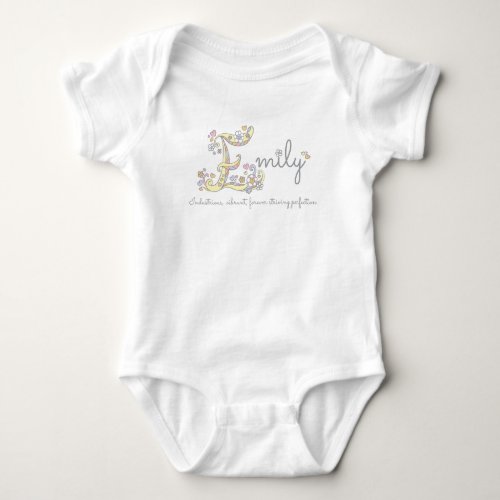 Emily girls name and meaning hearts baby apparel baby bodysuit