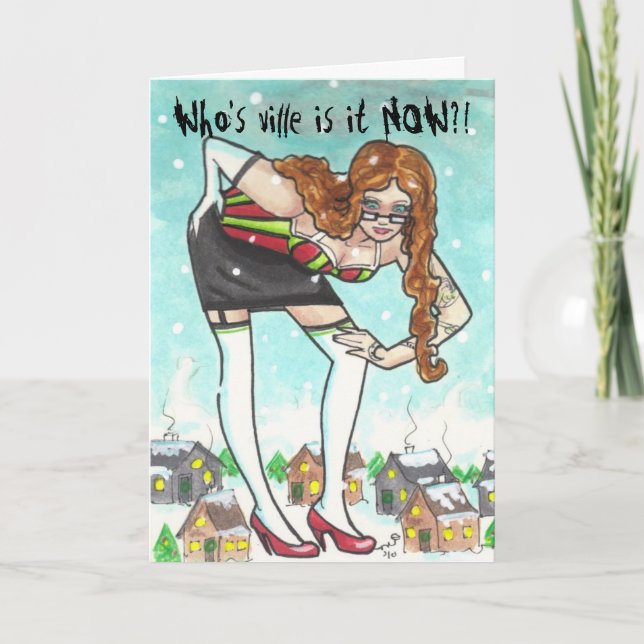 Emily Grinch Holiday Humor Greeting Cards Ville (Front)