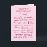 Emily Happy Birthday Words of Praise Card<br><div class="desc">Personalize this card. Words can't express how wonderful the birthday celebrant is,  but this card full of praise and love is a good head start. Thanks for visiting "It's a Beautiful World!"</div>