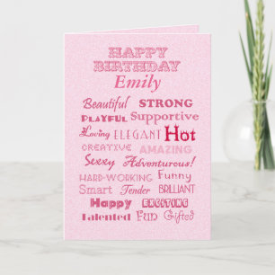 Emily Happy Birthday Words of Praise Card