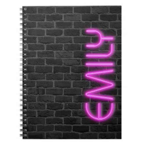 EMILY In PINK Neon Lights Notebook