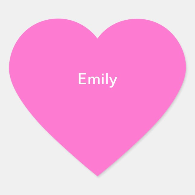 Emily Kids Name Sticker Personalized Pink White (Front)