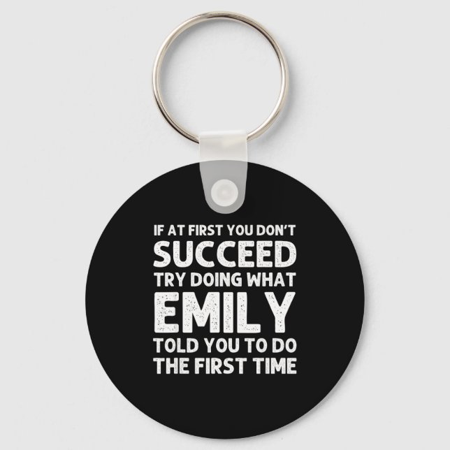 Emily Name D Birthday Funny Christmas Joke  Keychain (Front)