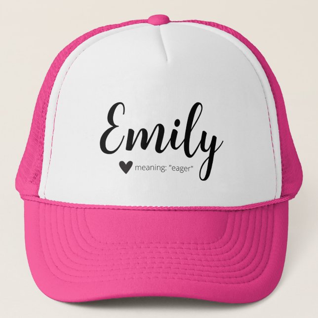 Emily Name Meaning Custom Hat Cap Girl Clothing (Front)
