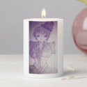 emily victorian drawing pillar candle
