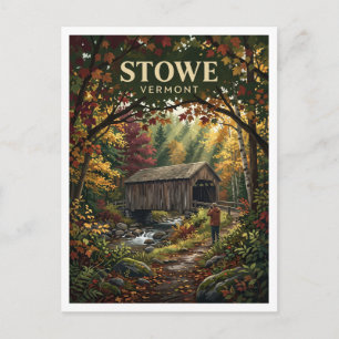 Emily's Covered Bridge Stowe Vermont Postcard