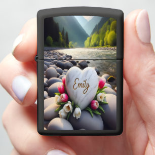 Emily's River Heart Zippo Lighter