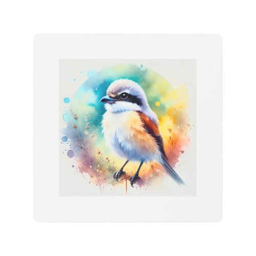 Emins Shrike 200624AREF223 _ Watercolor Metal Print