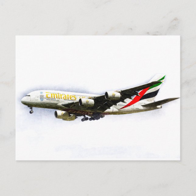 Emirates Airline A380 Art Postcard (Front)