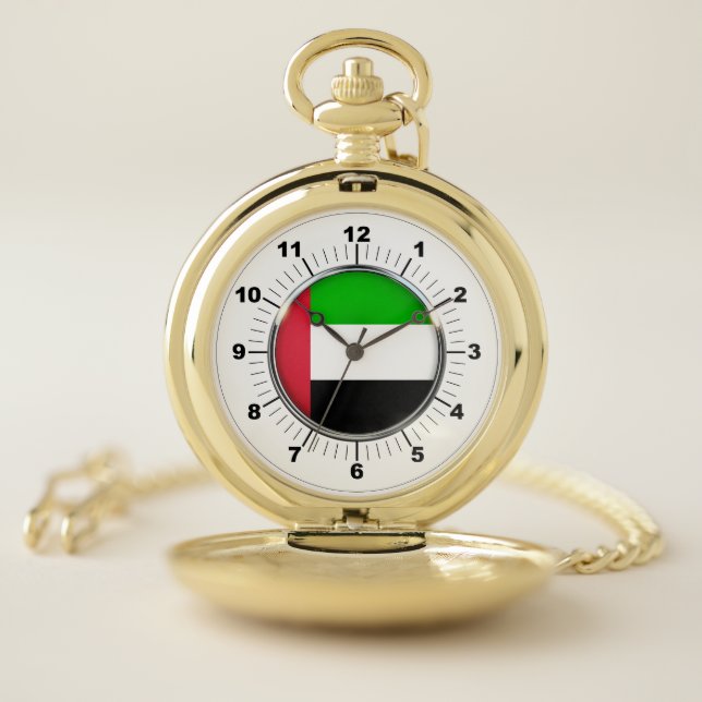 Emirates Flag Pocket Watch: Gold Pocket Watch (Inside)