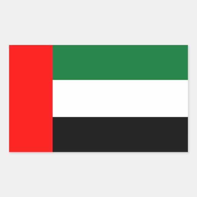 Emirati Flag, Flag of United Arab Emirates Rectangular Sticker (Front)